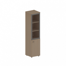 Шкаф для документов узкий со стеклянной дверью в рамке правый 46x46x197 ПФ 791 Профи (Солнечный клен)