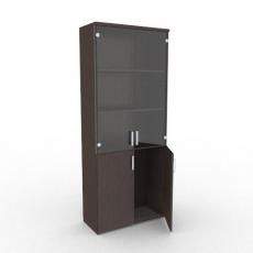 Шкаф для документов высокий со стеклом 790x370x1960 2Ш.005.3 Style (Венге)