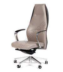 Офисное кресло Chairman Basic кожа (Светло-серая/Темно-серая)