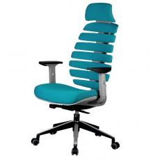 Кресло для персонала  RCH SHARK Серый пластик/Ткань (Бирюзовая)