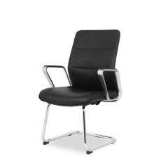 Кресло посетителя бизнес класса HLC-2415L-3 College кожа PU (Черная экокожа)