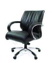 Офисное кресло Chairman 444 кожа (Черная)