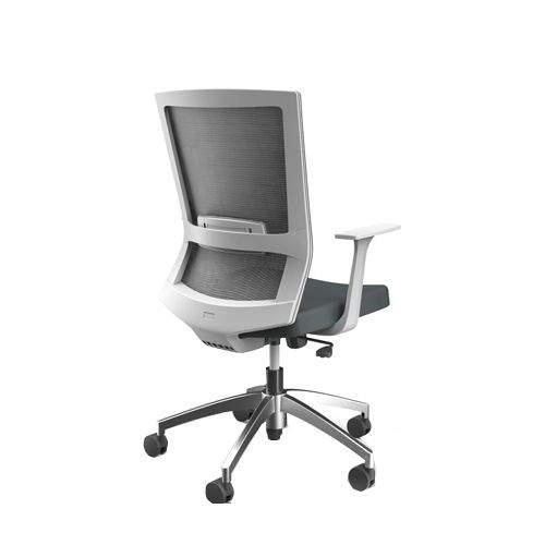 Кресло для персонала Iron с фиксированными подлокотниками белый каркас ткань CW