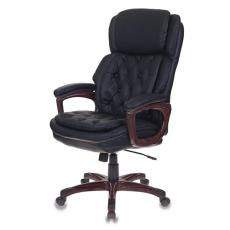 Кресло для руководителя Бюрократ T-9918 рец.кожа+кожзам (Черный кожзам)