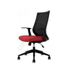 Кресло без подголовника Vertu ткань AK/TM (черная/красная)