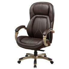 Кресло для руководителя Бюрократ T-9919 кожа+кожзам (Коричневый кожзам)
