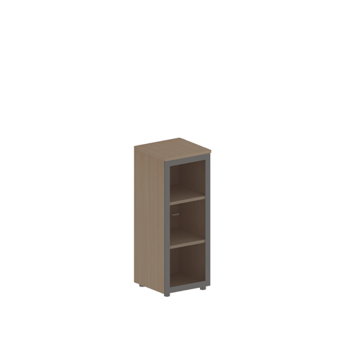 Шкаф для документов средний узкий со стеклянной дверью в рамке правый 46x46x120 ПФ 0768 Профи