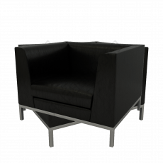 Кресло искуственная кожа, металл EVA (Черный)