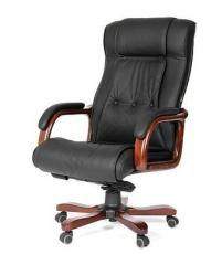 Офисное кресло Chairman 653 кожа (Черная)