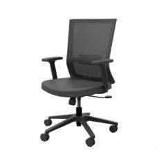 Кресло для персонала Iron с регулируемыми подлокотниками черный каркас ткань AC (черная/черная)