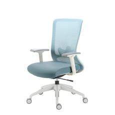 Кресло для руководителя без подголовника Winger II белый каркас ткань CW (Голубая)