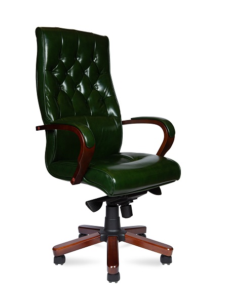 Кресло офисное Norden P2338-L09 leather / Боттичелли / дерево / зеленая глянцевая кожа /мультиблок