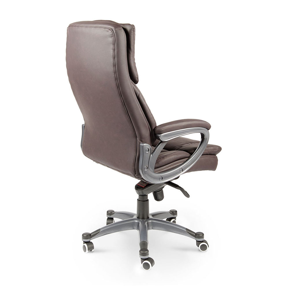 Кресло офисное Norden / Мэдисон / (brown) серый пластик / темно-коричневая экокожа