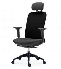 Кресло для руководителя Aveza черный каркас на черном пластике ткань CW/CP (Черная/Черная)
