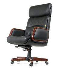 Офисное кресло Chairman 417 кожа черная (Черная)