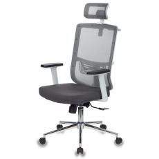Кресло для руководителя Бюрократ MC-W612-H белый пластик сетка (Серая/Серая)