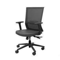 Кресло для персонала Iron с регулируемыми подлокотниками черный каркас ткань CW/AC  (черная/черная)