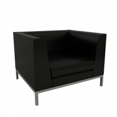 Кресло кожа и кожзам металл EVA (Черный)