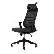Кресло для руководителя с подголовником Vertu ткань AK/TM (черная/черная)