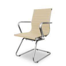 Кресло посетителя бизнес класса H-916L-3 College кожа PU (Бежевая экокожа)
