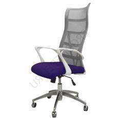 Кресло для персонала Топ X белый каркас ткань Galaxy (фиолетовая)
