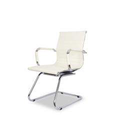 Кресло посетителя бизнес класса CLG-620 LXH-C College кожа PU (Бежевая экокожа)