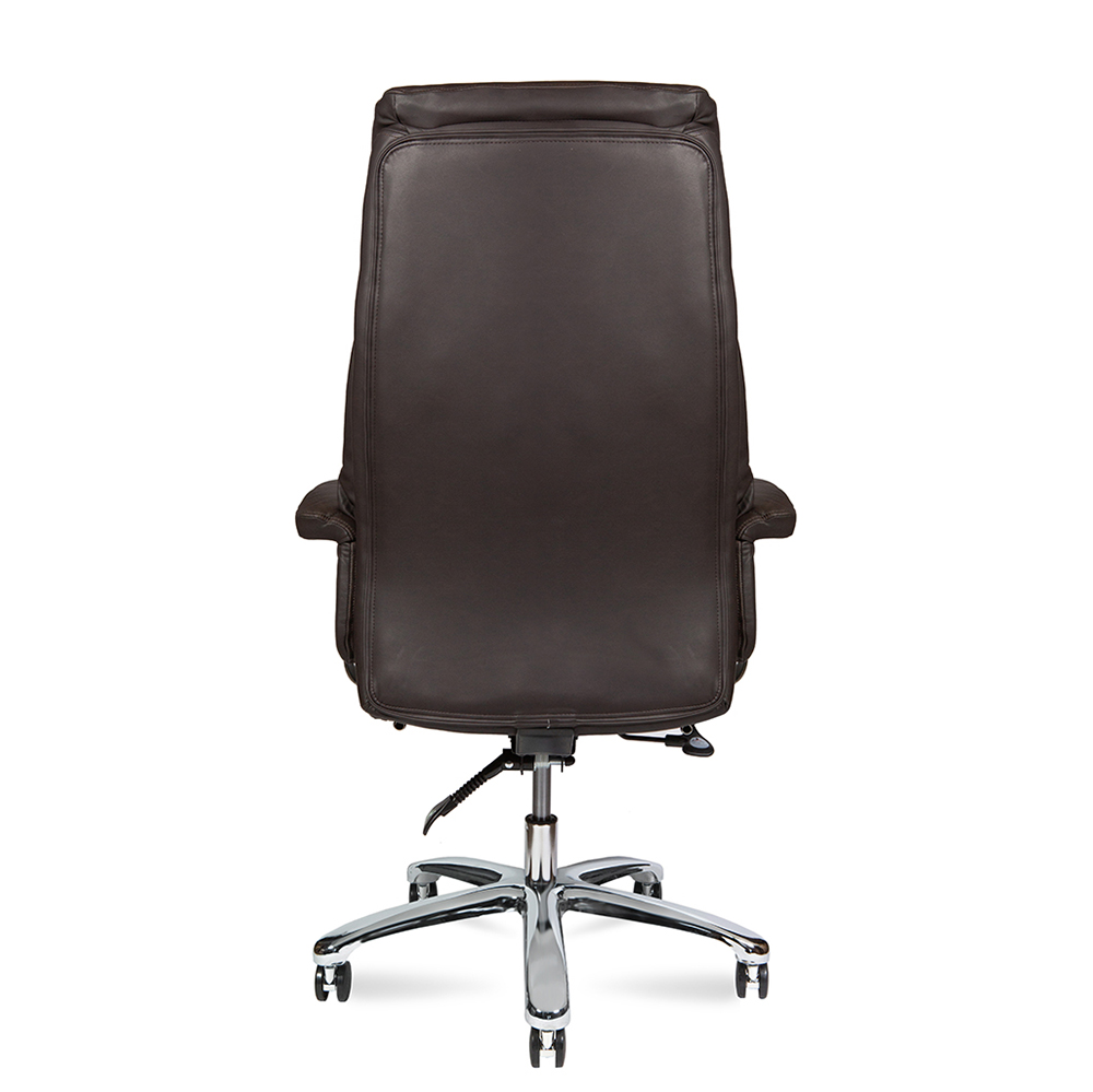 Кресло офисное Norden / Парламент / (grey-brown) сталь + хром / серо коричневый экокожа
