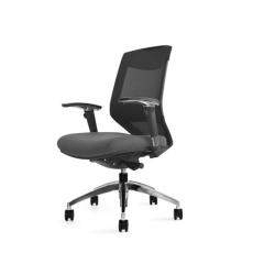 Кресло для руководителя без подголовника Vogue черный каркас ткань AH/AC (Черная/Черная)