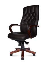 Кресло офисное Norden P2338-L0828 leather / Боттичелли / дерево / тем. коричневая кожа / мультиблок