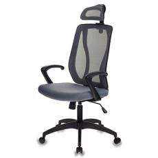 Кресло для руководителя Бюрократ MC-411-H черный пластик сетка (Серая/Серая)