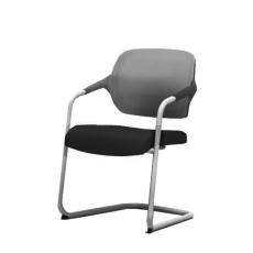 Кресло для посетителя Winger черный каркас ткань CW (Серая/Черная)