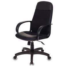 Кресло для руководителя Бюрократ CH-808AXSN/L кожзам (Черная/Черная)