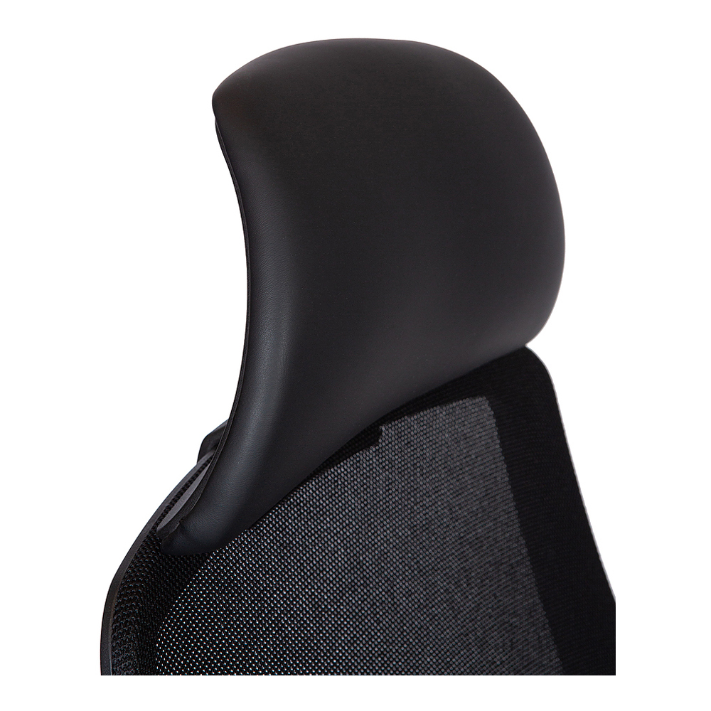 Кресло руководителя Norden Como black H6301 black (черный пластик / черная сетка / черная ткань)