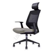Кресло для руководителя, механизм качания с фиксацией в рабочем положении Vogue ткань AH/AC (черная/серая)