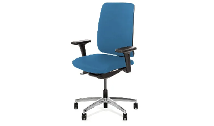 Кресло офисное DION/Ткань Голубая/Крестовина Алюмин.