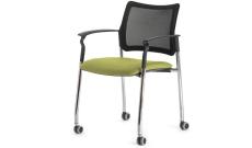 Кресло офисное с подл. на колес. Pinko-Mesh Kiton 08/Ткань зеленая/Ножки хром