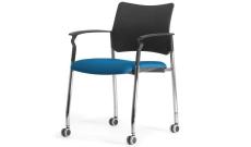 Кресло офисное с подл.на колес. Pinko JSLW 58/Ткань голубая/Ножки хром