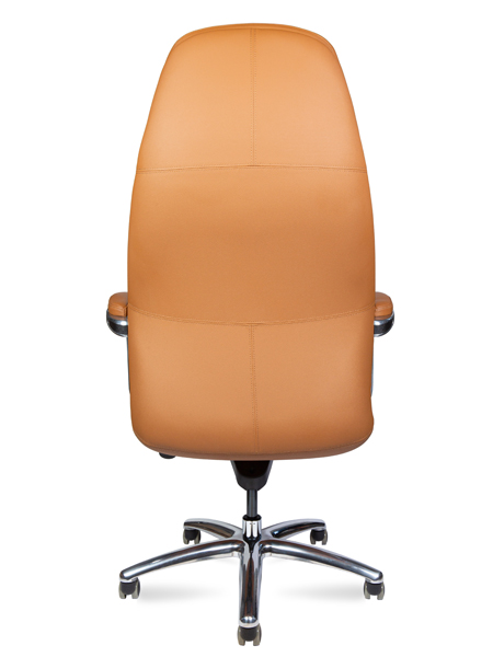 Кресло офисное Norden F181 light brown leather / Porsche / светло-коричневая кожа/ алюминий крестовина