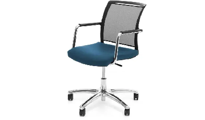Кресло офисное 5-луч на колес. Magna G ME49 SLW 58/Ткань голубая/Крестовина хром