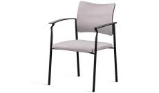 Кресло офисное обитое с подл.Pinko Jade9502/Ткань Серая/Пластик черный