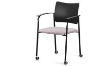 Кресло офисное с подл.на колес. Pinko Jade9502/Ткань серая/Пластик черный