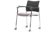 Кресло офисное со столик. на колес. Pinko Jade9502/Ткань Серая/Ножки хром
