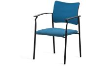 Кресло офисное обитое с подл.Pinko SLW 58/Ткань Голубая/Пластик черный