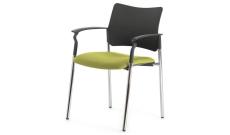 Кресло офисное с подл.Pinko Kiton 08/Ткань зеленая/Ножки хром