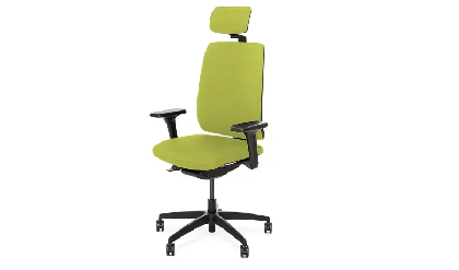 Кресло офисное подгол., вешалк. DION/Ткань Зеленая/Крестовина Черная