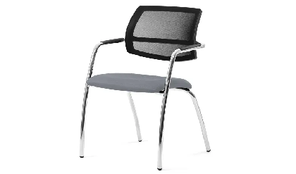 Кресло офисное с подл. Urban Mesh Jade9502/Ткань серая/Ножки хром
