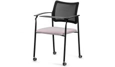 Кресло офисное со столик. на колес. Pinko-Mesh Jade9502/Ткань серая/Ножки черные