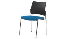 Кресло офисное без подл.Pinko SLW 58/Ткань голубая/Ножки хром