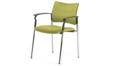 Кресло офисное обитое с подл.Pinko Kiton 08/Ткань Зеленая/Ножки хром