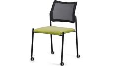 Кресло офисное без подл. на колес. Pinko-Mesh Kiton 08/Ткань зеленая/Ножки черные